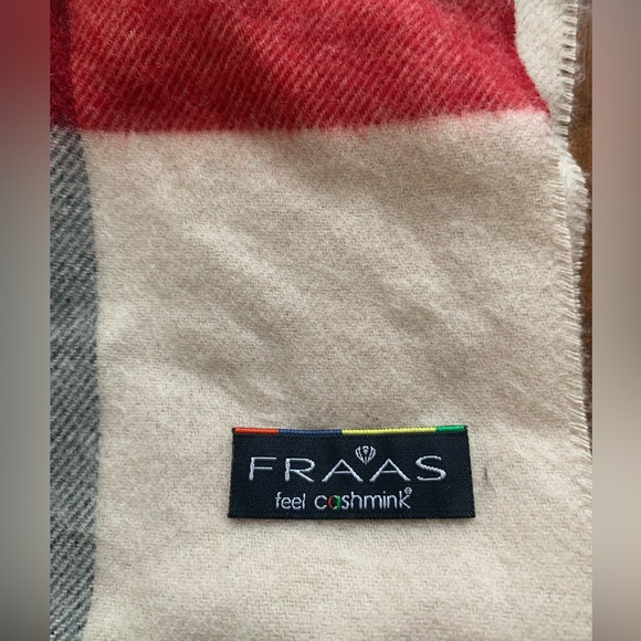 Beige plaid Fraas infinity scarf. - Picture 5 of 9